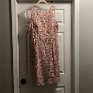 Blush lace dress.